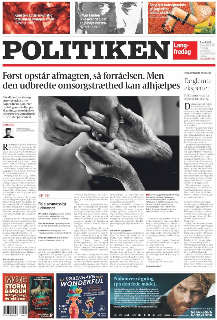 Portada de Politiken (Dinamarca)