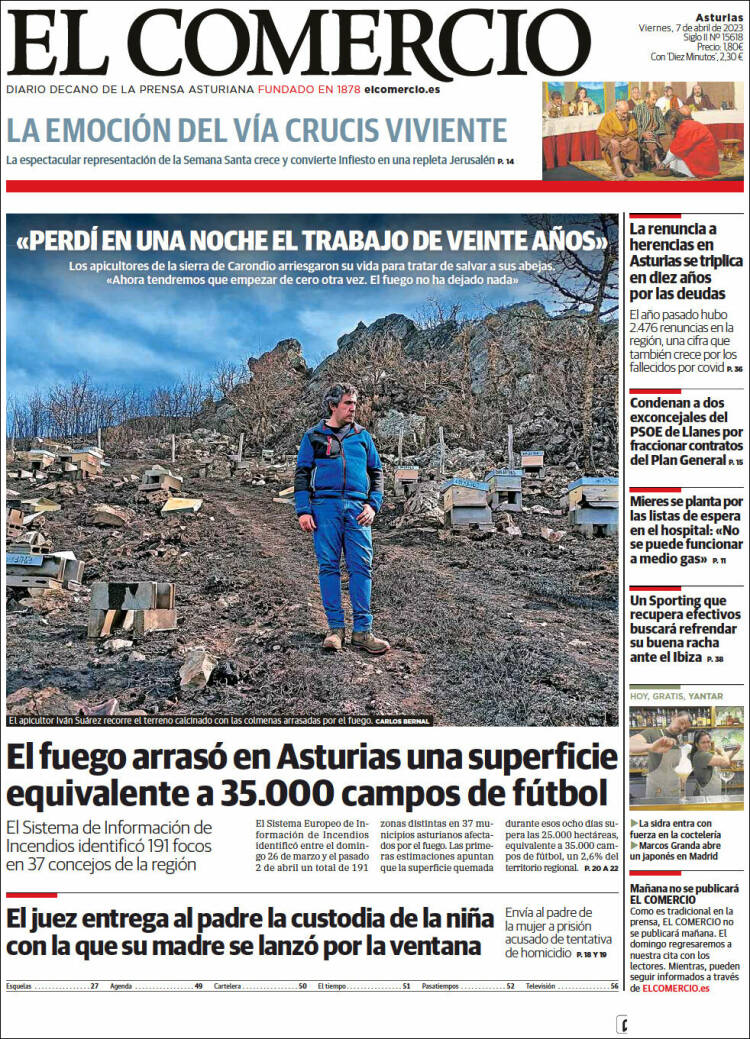 Portada de El Comercio (España)