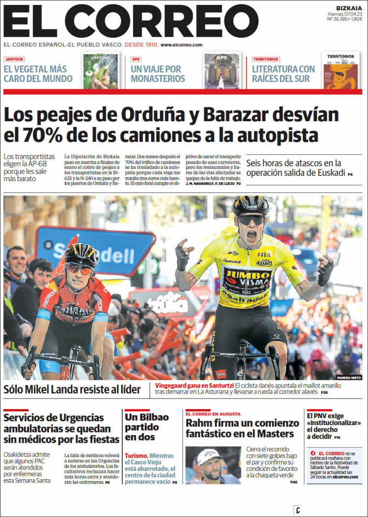 Portada de El Correo (España)