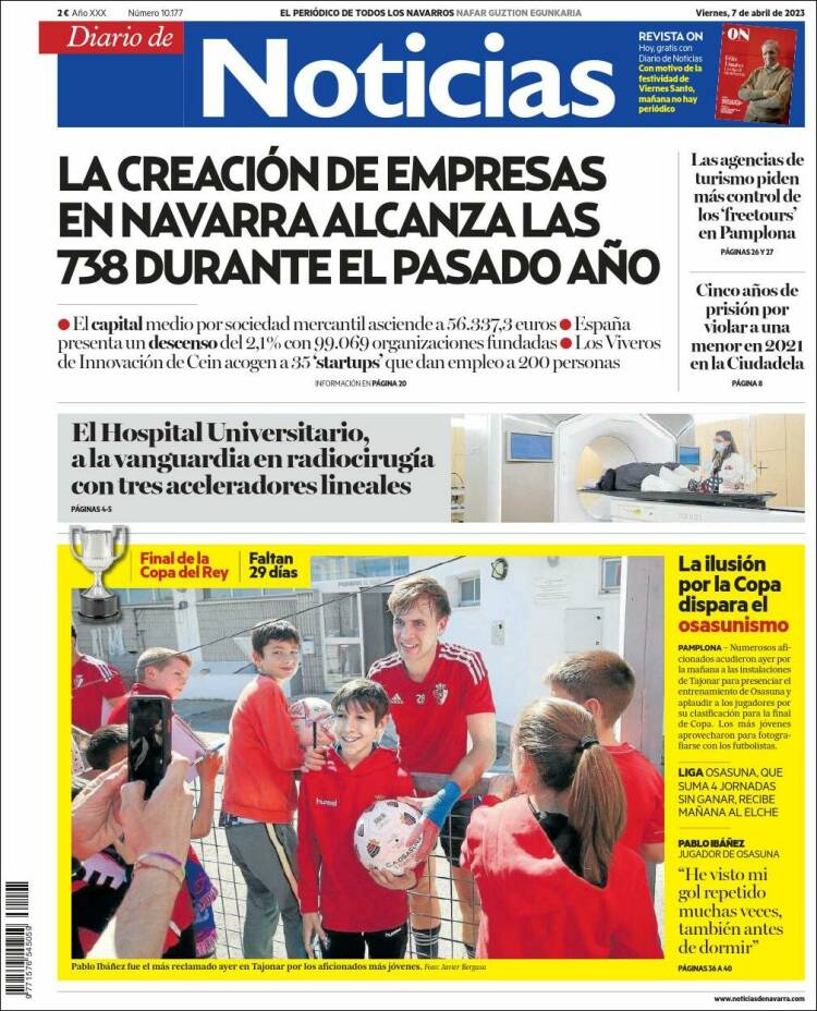 Portada de Noticias de Navarra (España)