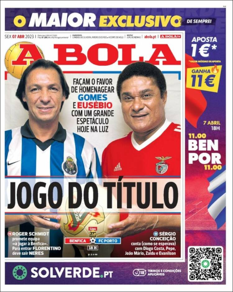 Portada de A Bola (Portugal)