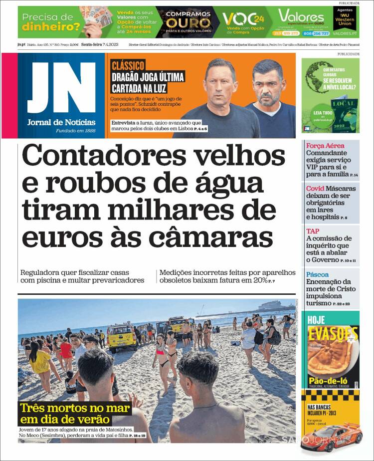 Portada de Jornal de Notícias (Portugal)