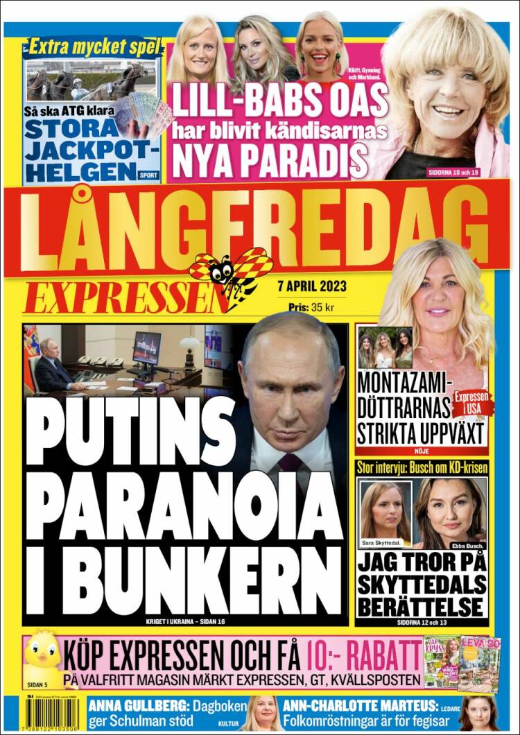 Portada de Expressen (Suecia)