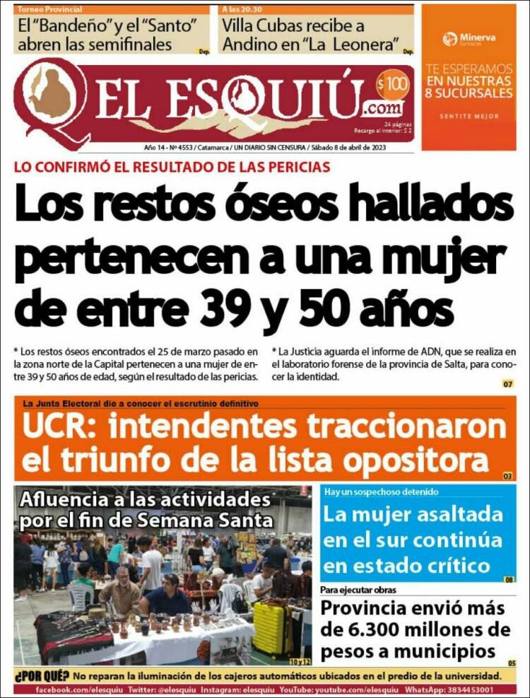 Portada de El Esquiu (Argentina)
