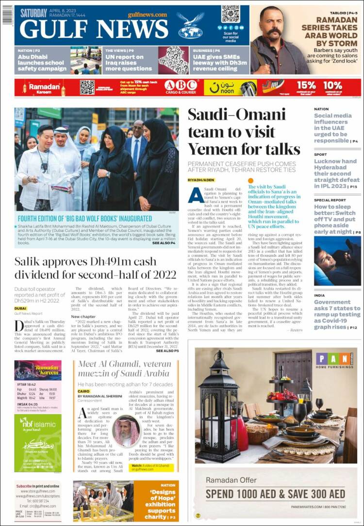 Portada de Gulf News (Asia-Pacífico)