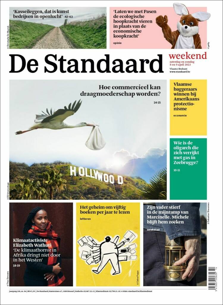 Portada de De Standaard (B&eacute;lgica)