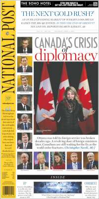 Portada de The National Post (Canadá)