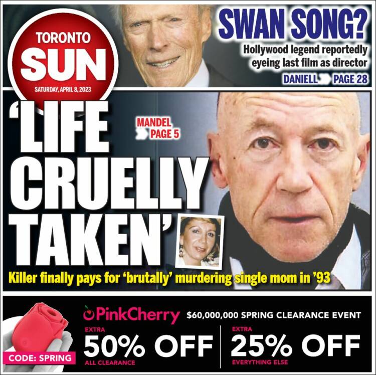 Portada de The Toronto Sun (Canadá)