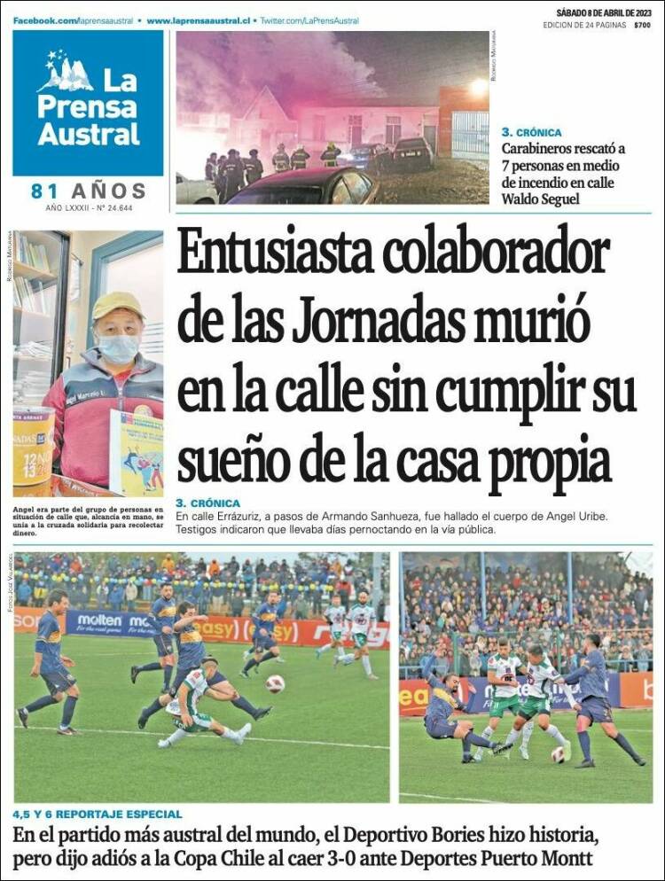 Portada de El Magallanes (Chile)