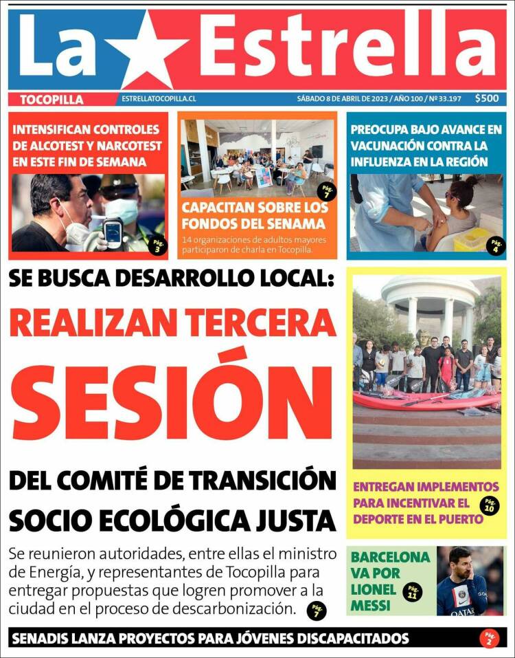 Portada de La Estrella de Tocopilla (Chile)