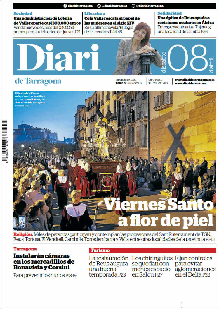 Portada de Diari de Tarragona (España)