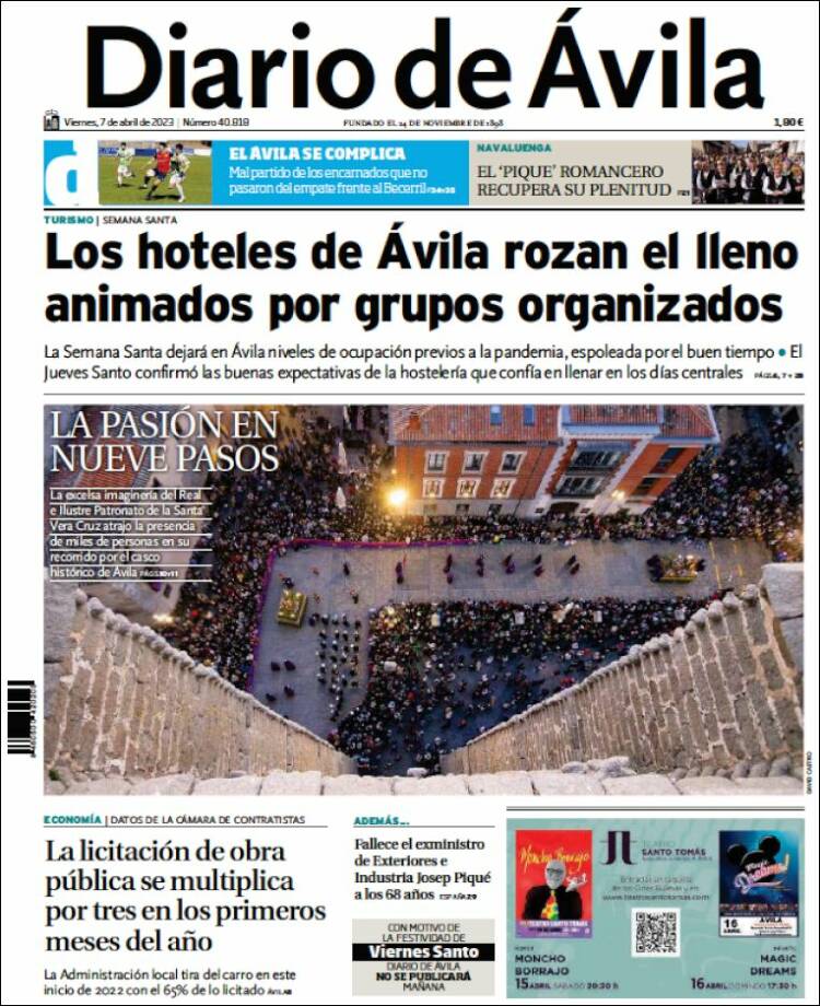 Portada de Diario de Ávila (España)