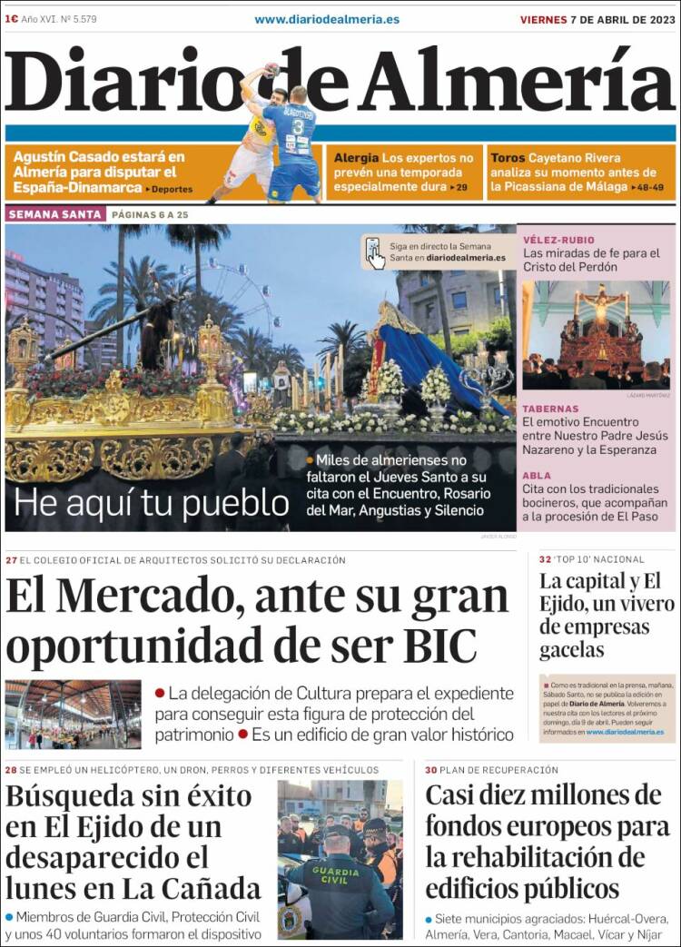 Portada de Diario de Almería (España)