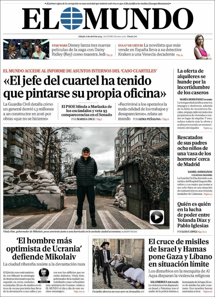 Portada de El Mundo (España)