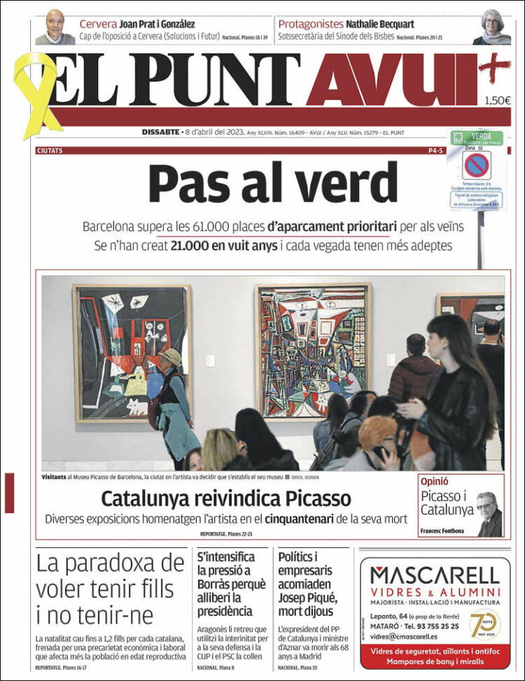 Portada de El Punt Avui (España)