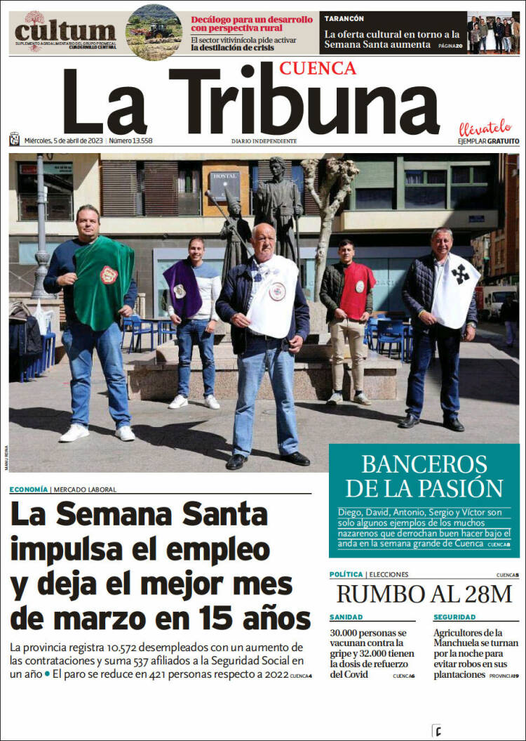 Portada de La Tribuna de Cuenca (España)