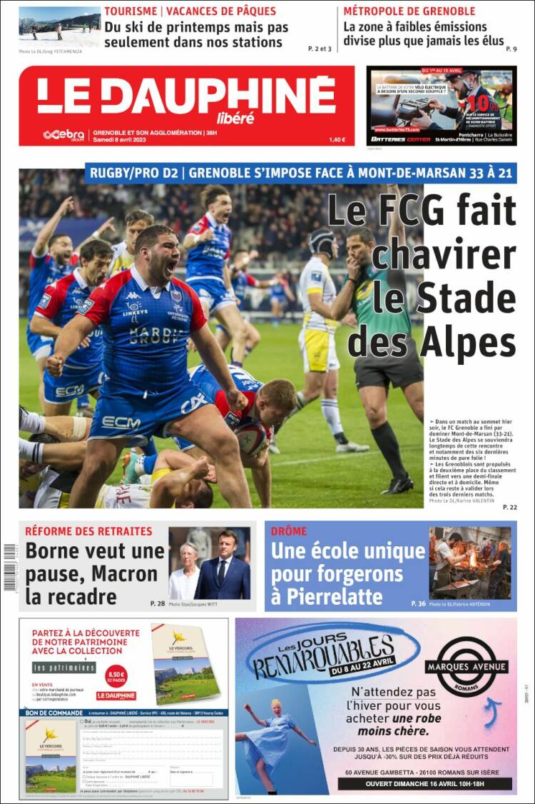 Portada de Le Dauphiné Libéré (Francia)