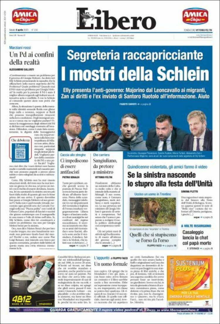Portada de Libero (Italia)
