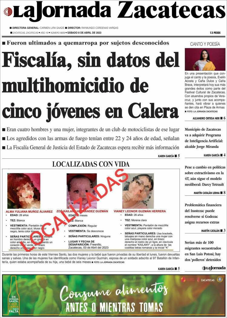 Portada de Jornada de Zacatecas (M&eacute;xico)