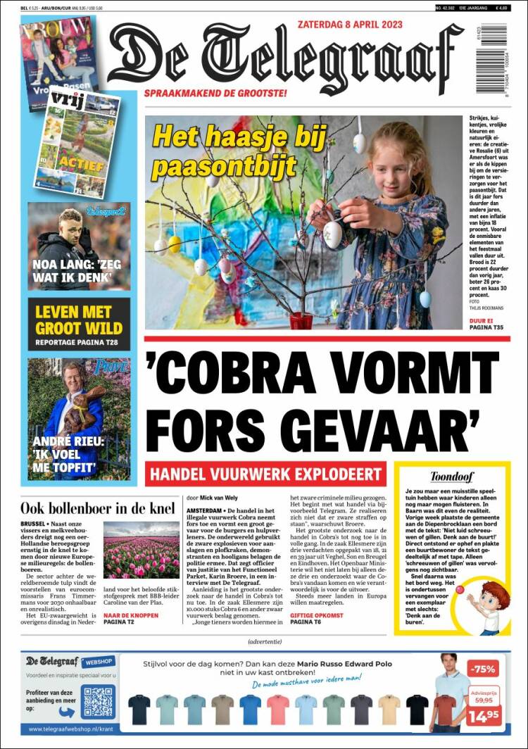 Portada de De Telegraaf (Pa&iacute;ses Bajos)