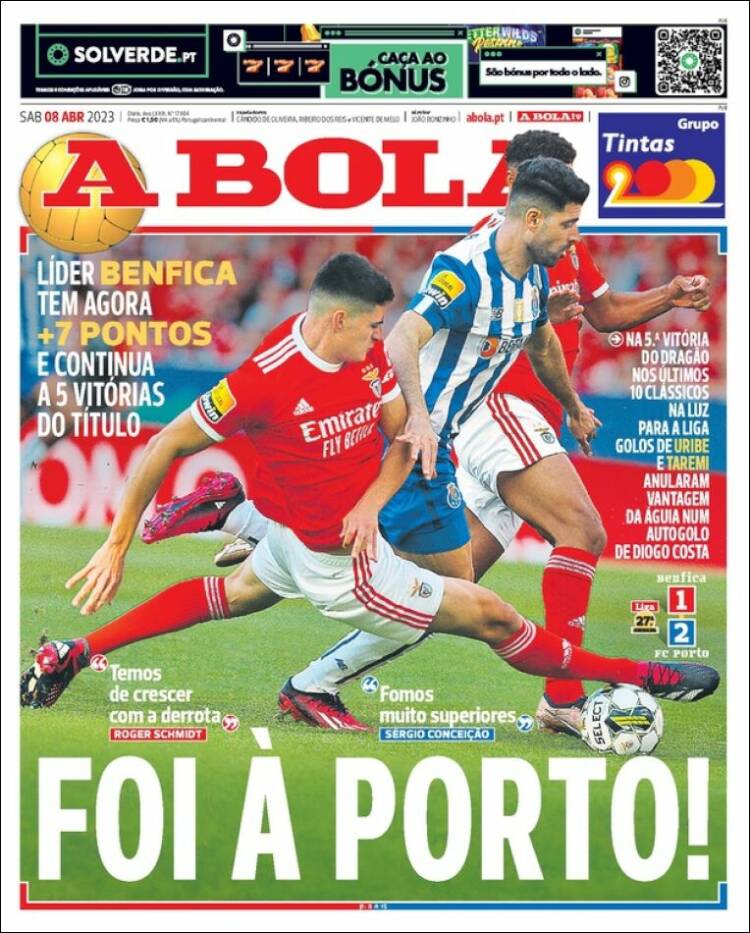 Portada de A Bola (Portugal)