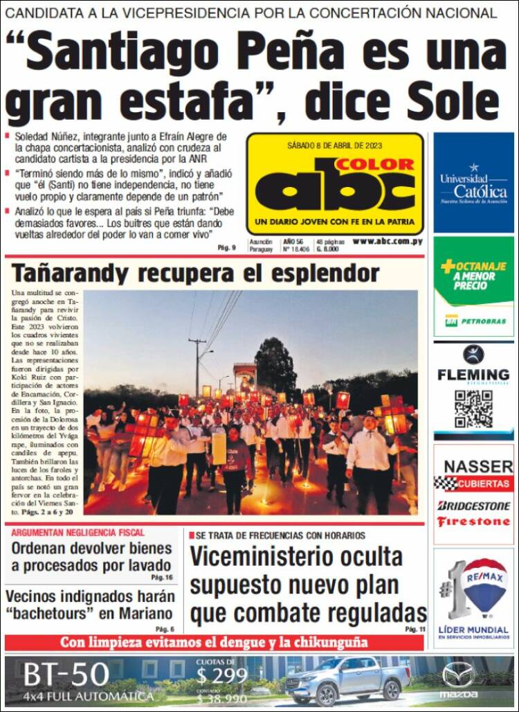 Portada de ABC Color (Paraguay)