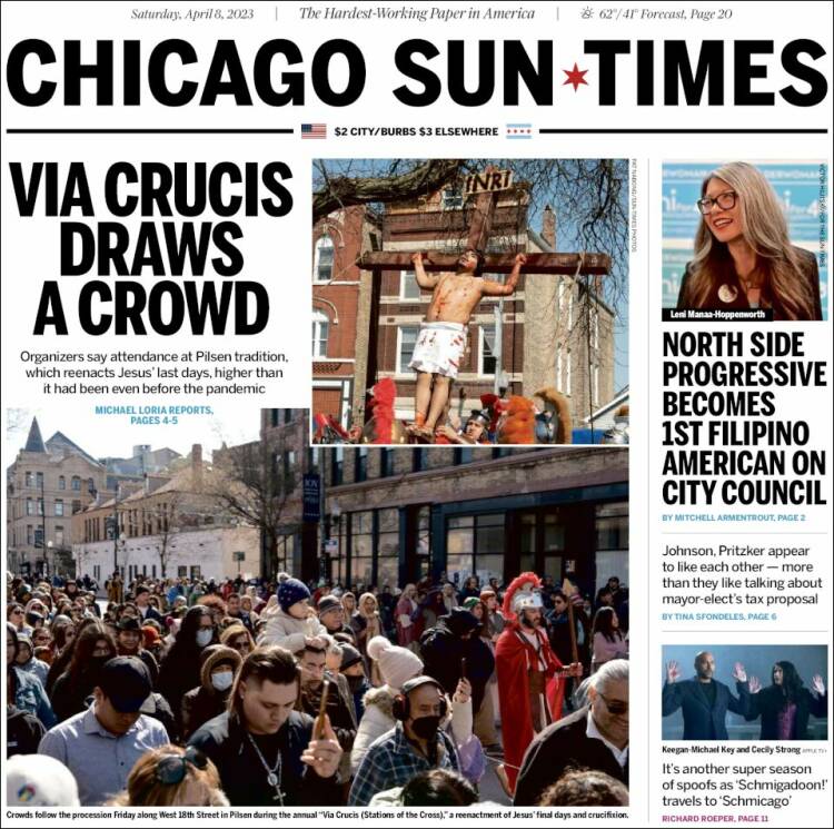 Portada de Chicago Sun-Times (USA)