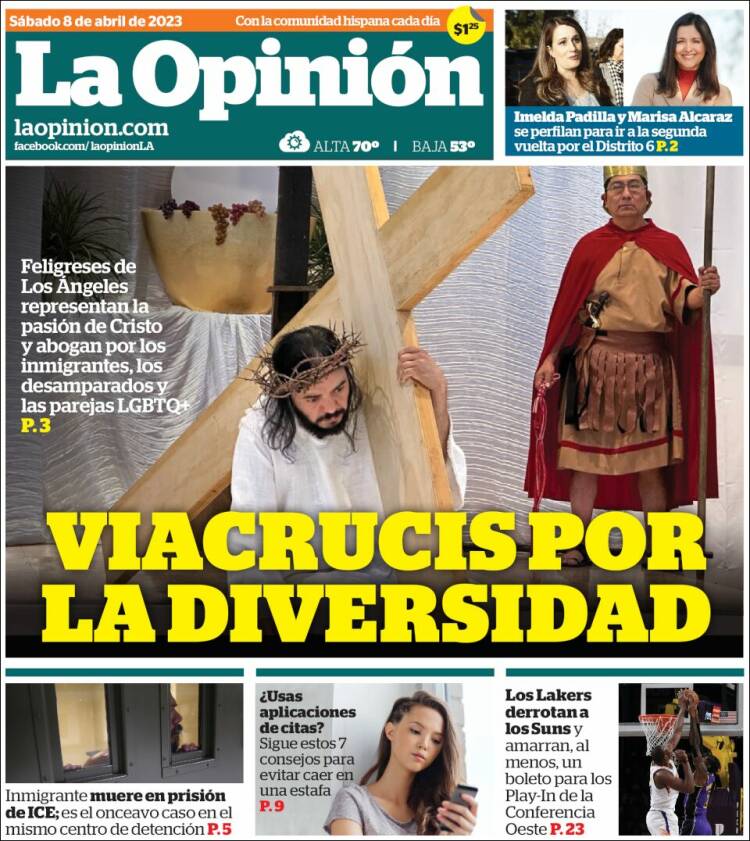 Portada de La Opinión (USA)