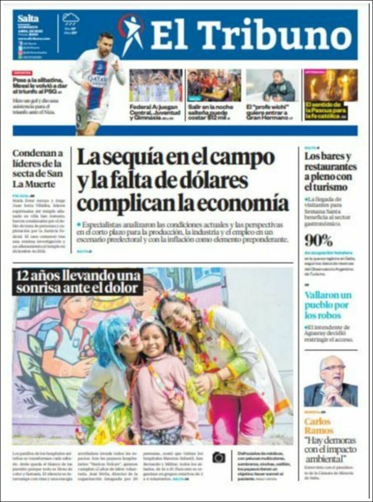 Portada de El Tribuno - Salta (Argentina)