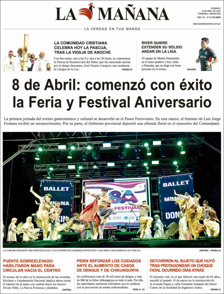 Portada de Diario La Mañana (Argentina)