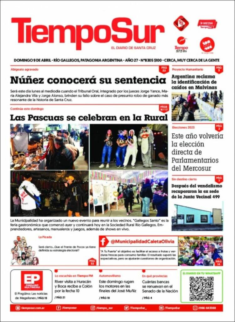 Portada de Tiempo Sur (Argentina)
