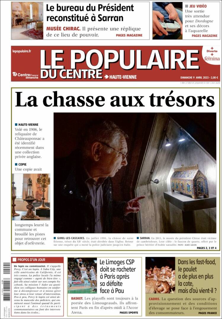 Portada de Le Populaire du Centre (Francia)