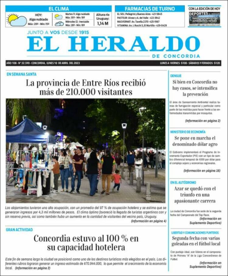 Portada de El Heraldo de Concordia (Argentina)