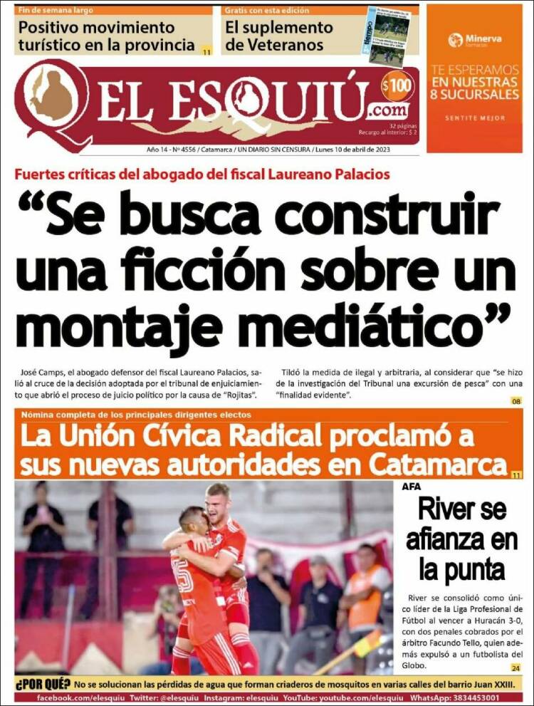 Portada de El Esquiu (Argentina)