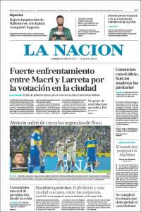 Portada de La Nación (Argentina)