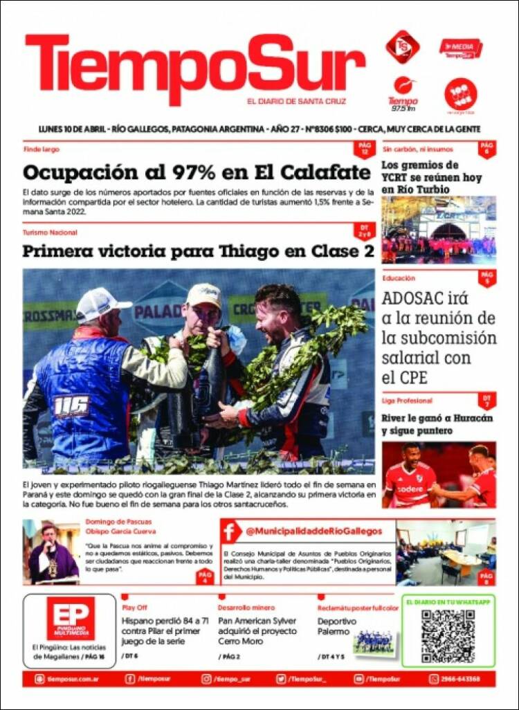 Portada de Tiempo Sur (Argentina)