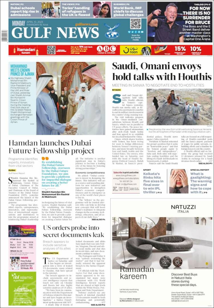 Portada de Gulf News (Asia-Pacífico)