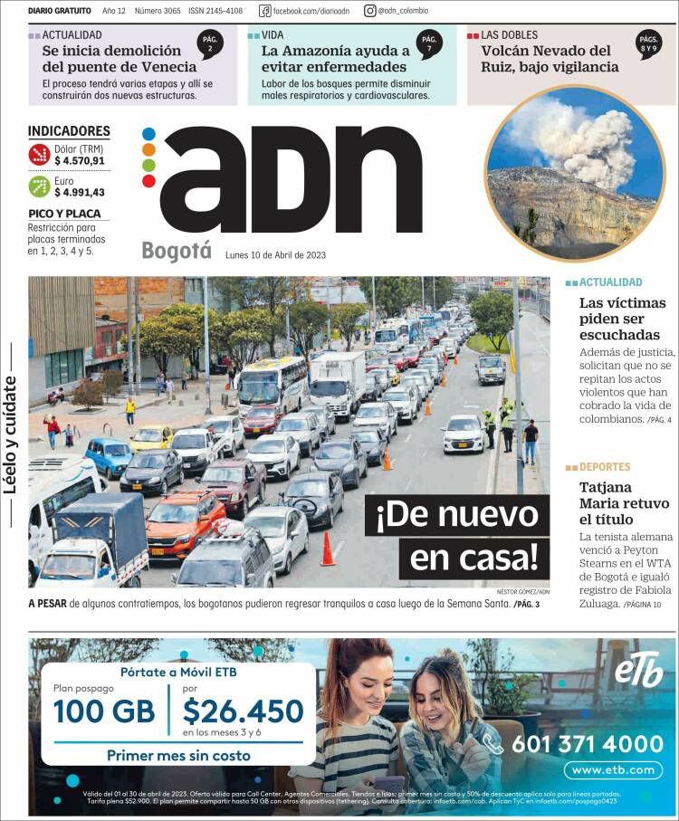 Portada de ADN - Bogotá (Colombia)