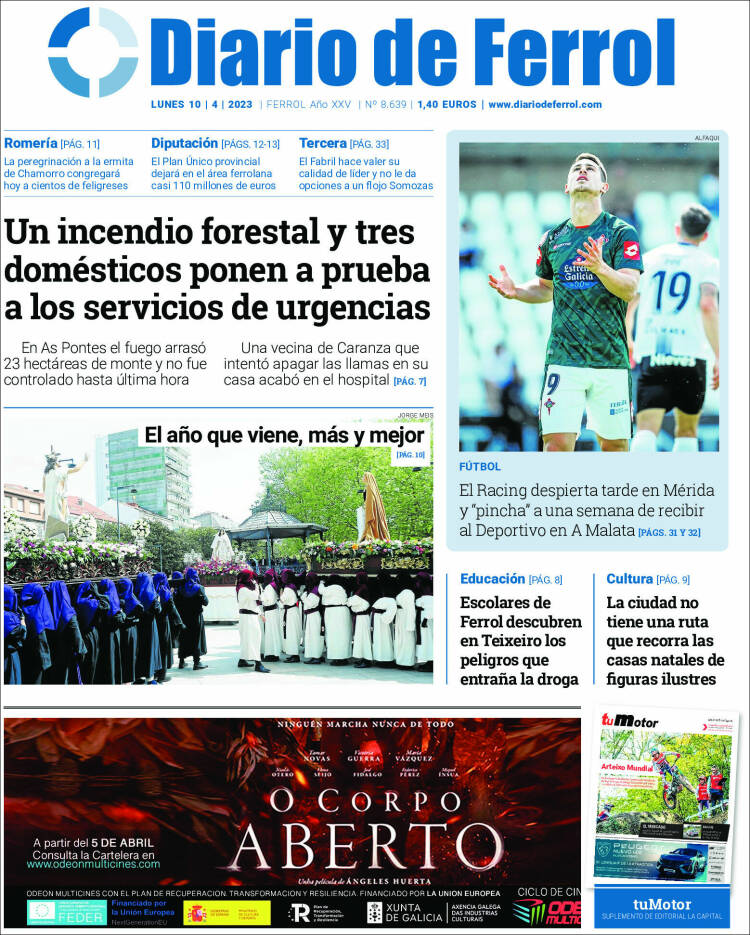 Portada de Diario de Ferrol (España)