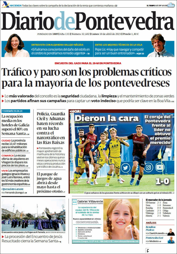 Portada de Diario de Pontevedra (España)