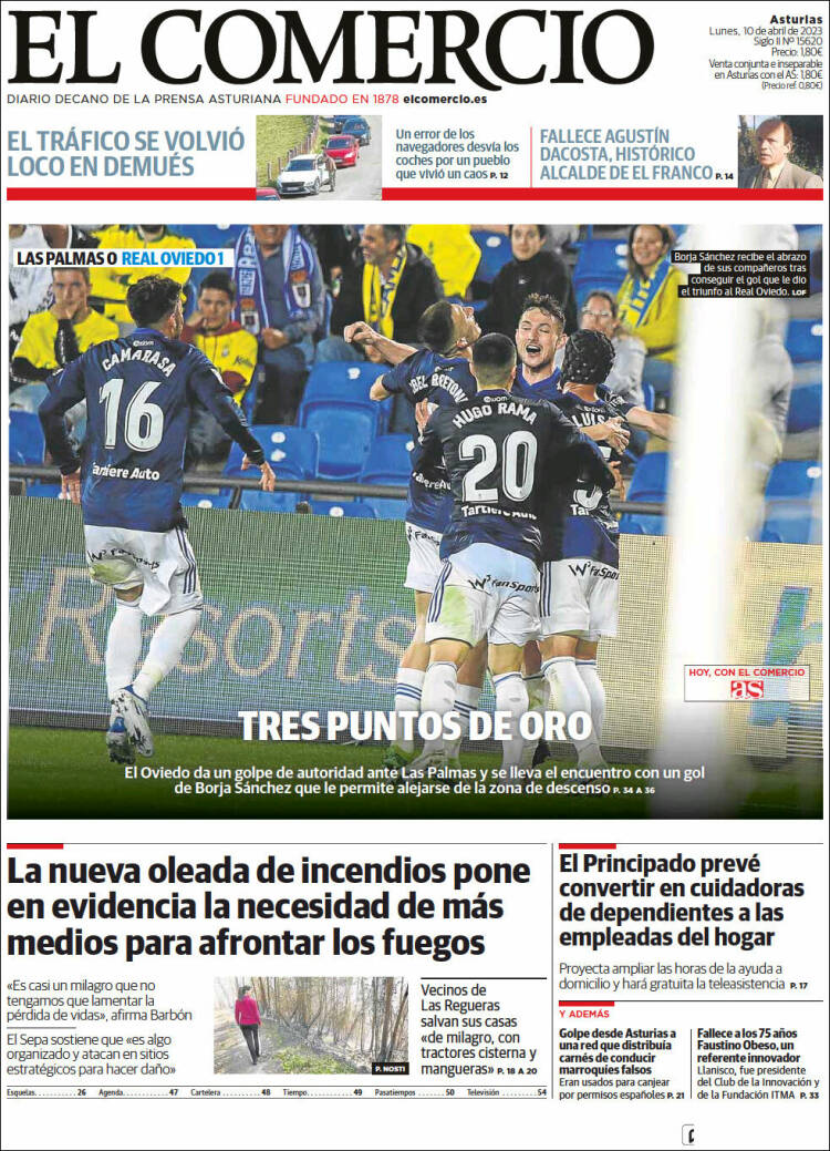 Portada de El Comercio (España)