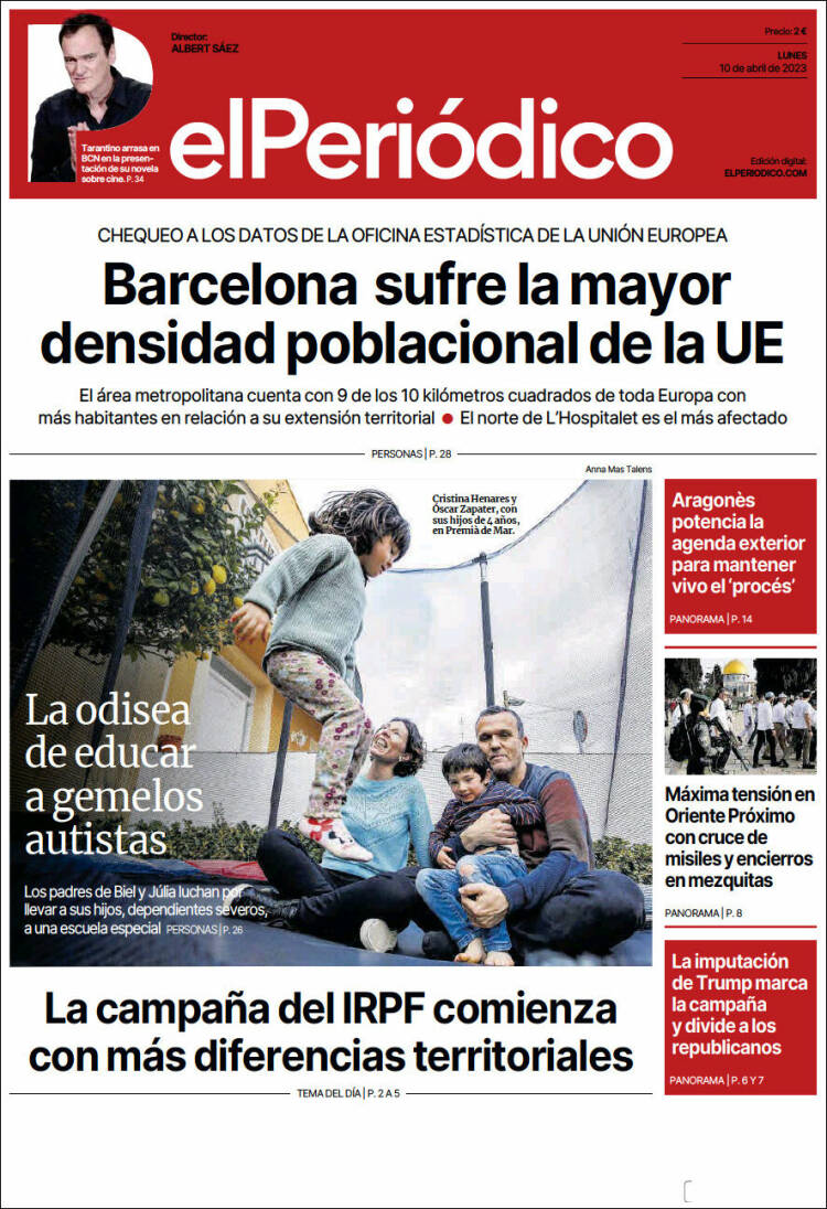 Portada de El Periódico (España)