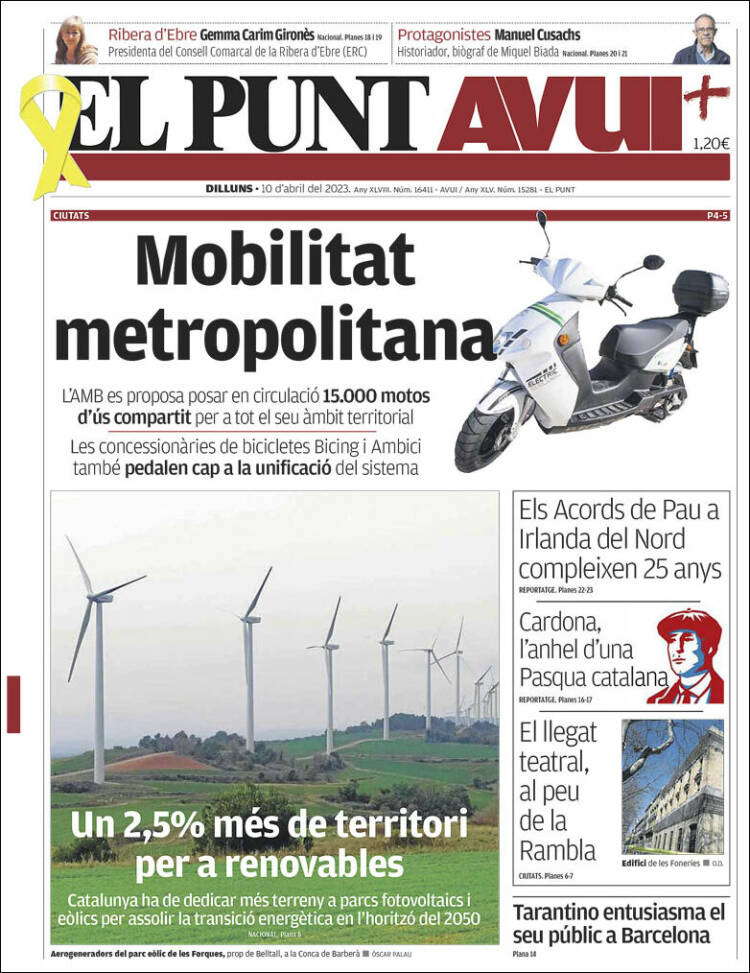 Portada de El Punt Avui (España)