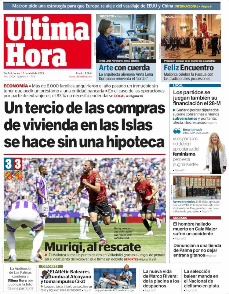 Portada de Última Hora (España)