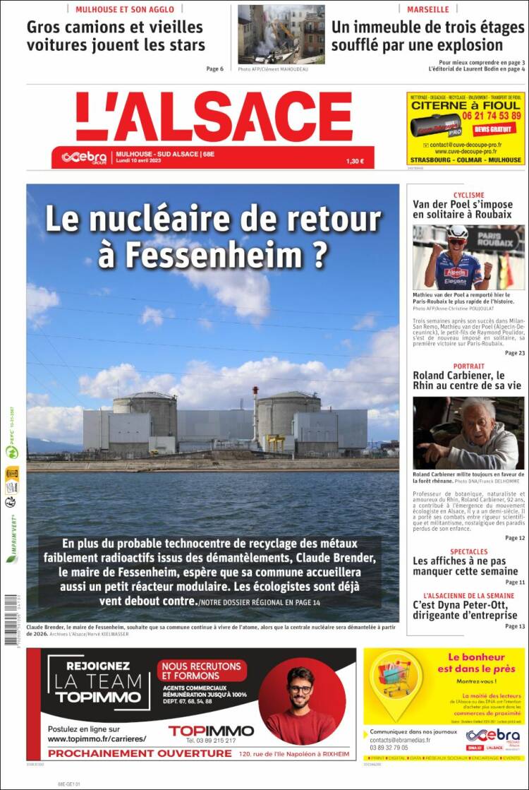 Portada de Journal L'Alsace (France)