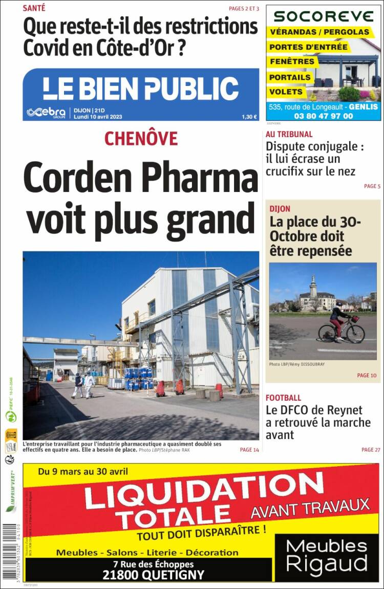 Portada de Le Bien Public (France)