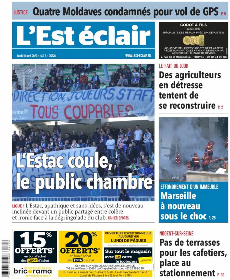 Portada de L'Est Eclair (France)