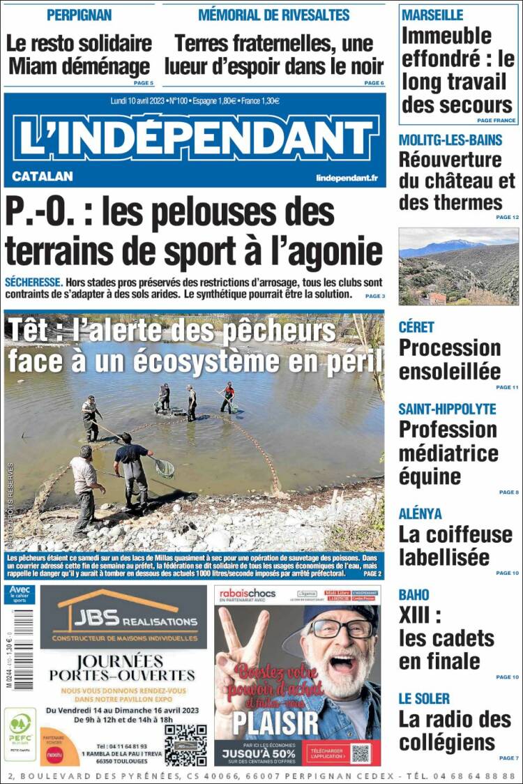 Portada de Le Indépendant (France)