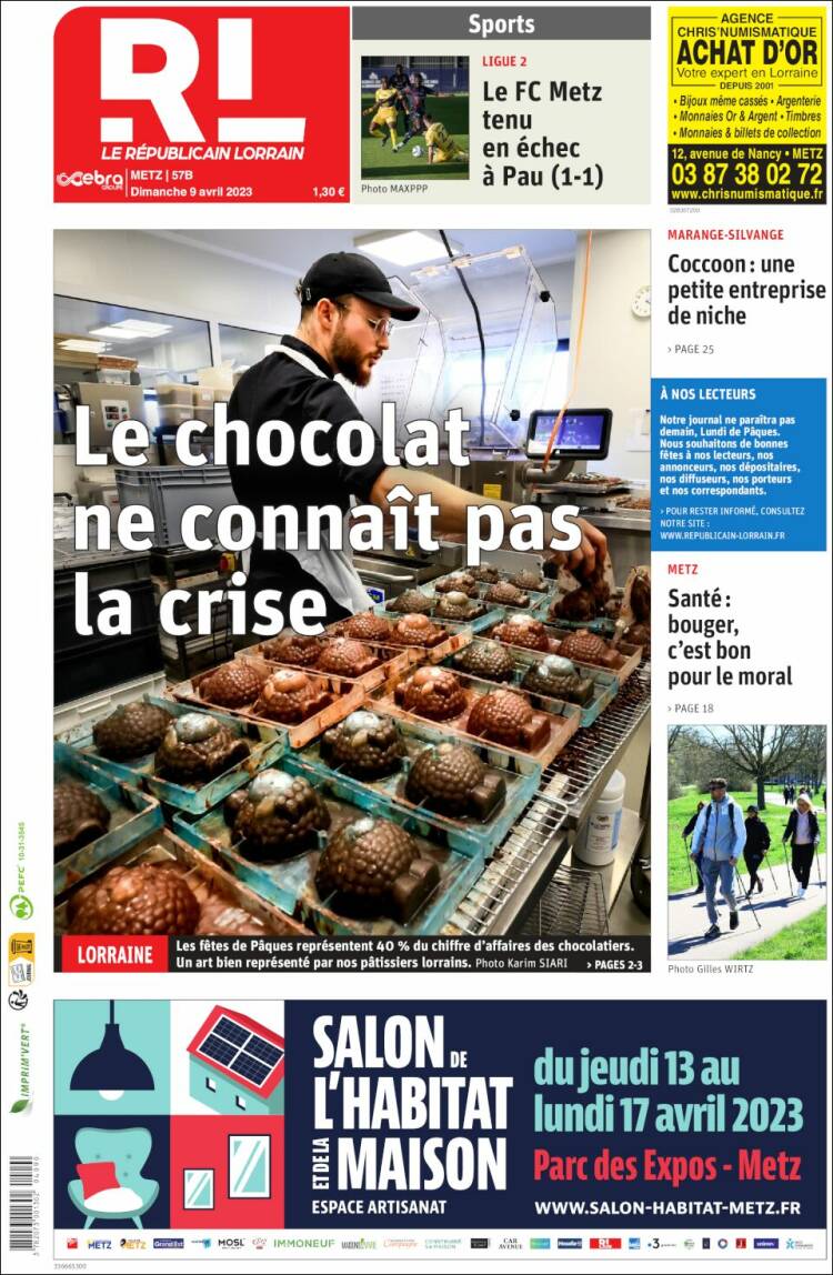 Portada de Le Republicain Lorrain (France)