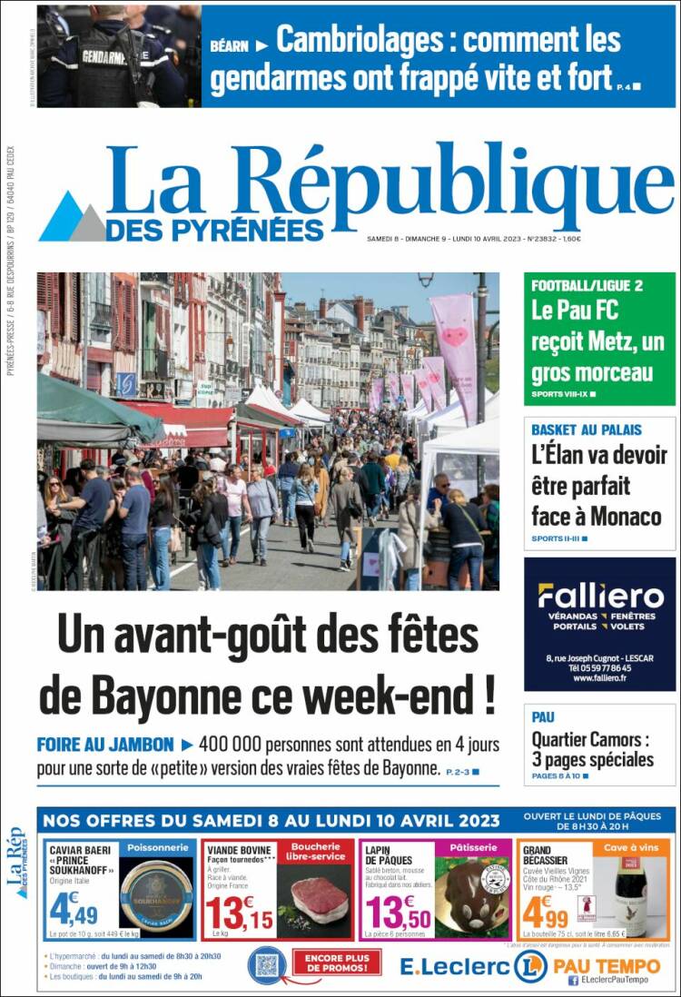 Portada de La République des Pyrénées (France)